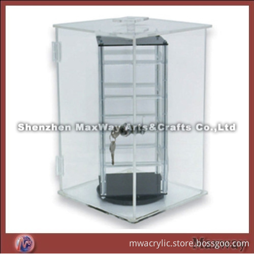 Acrylic Revolving Transparent Ear Nail/Pin/Earbob/Pendants/Earrings Display Holder/Showcase with Loc